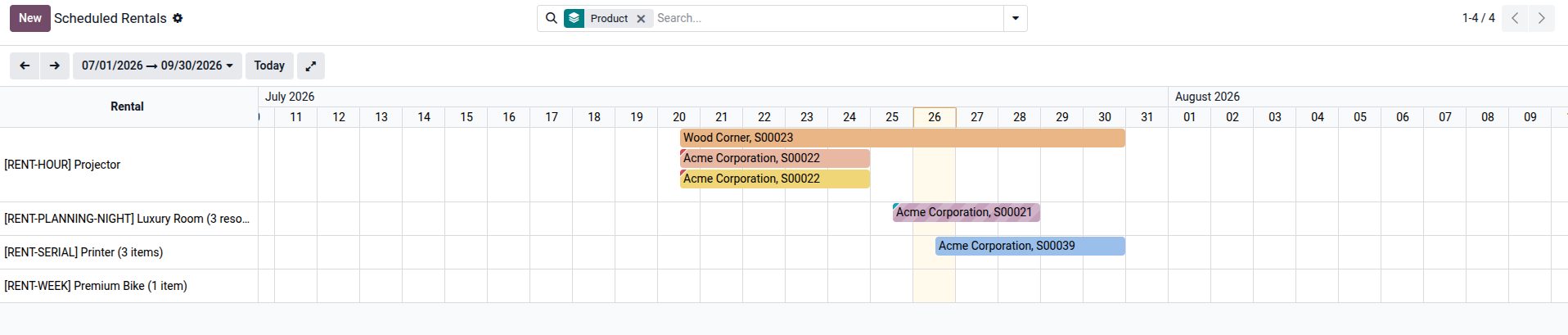 Odoo 19 Gantt View Example